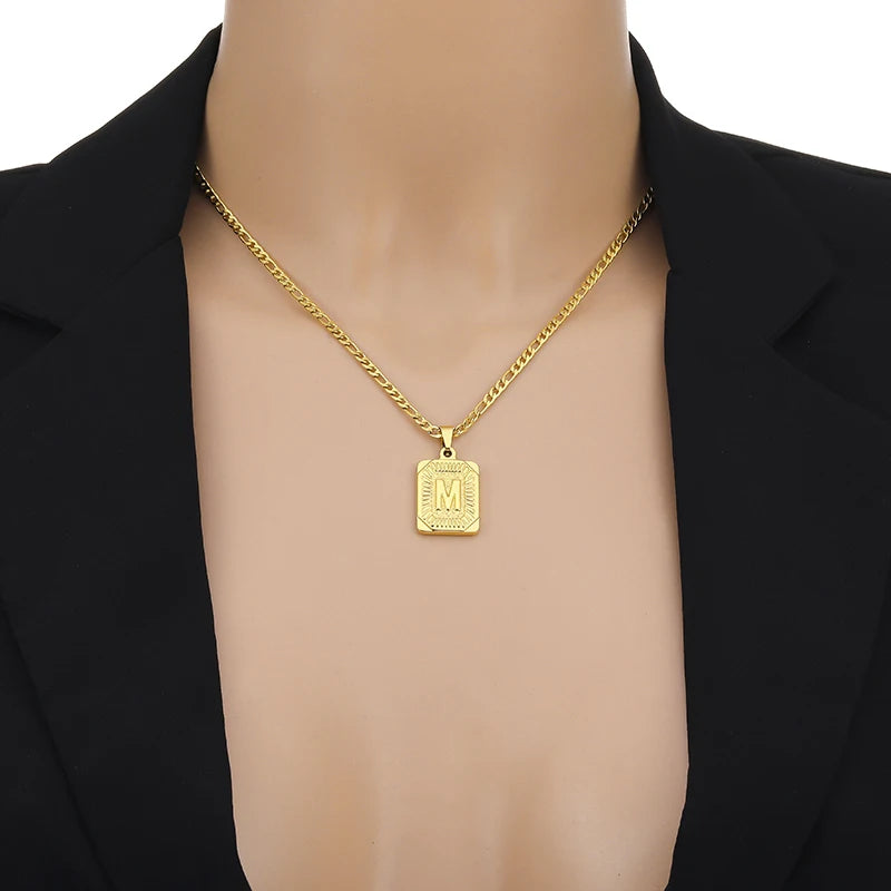 Initial Letter Pendant Necklace
