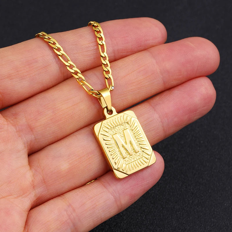 Initial Letter Pendant Necklace