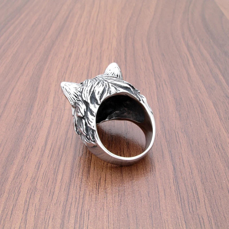 Wild Wolf Biker Ring