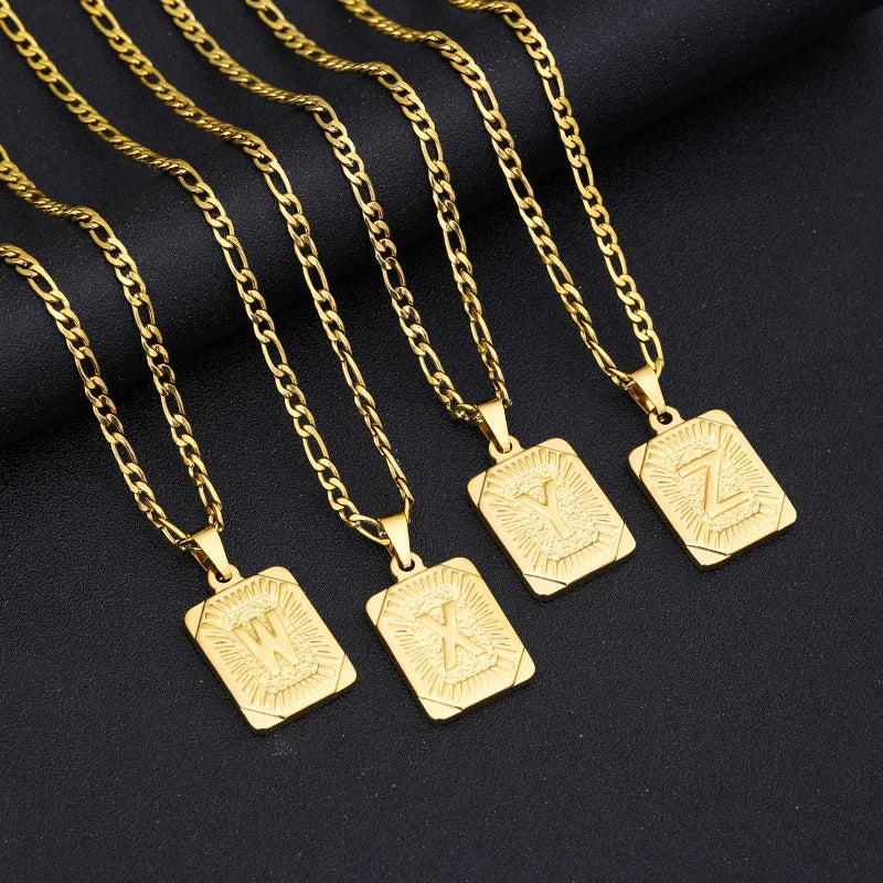 Initial Letter Pendant Necklace