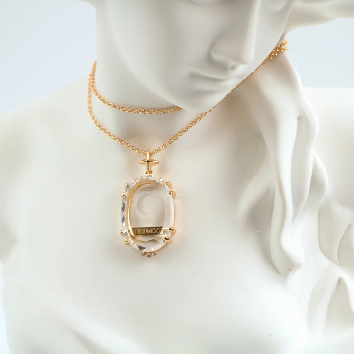 Crystal Tarot Card Pendant Necklace