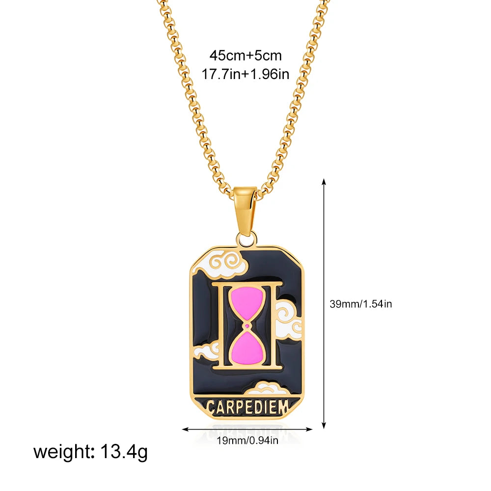 Enamel Tarot Cards Necklaces