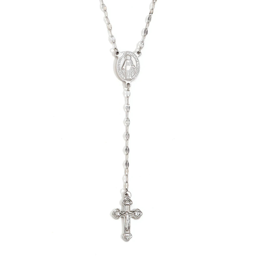 Virgin Cross Tassel Necklace