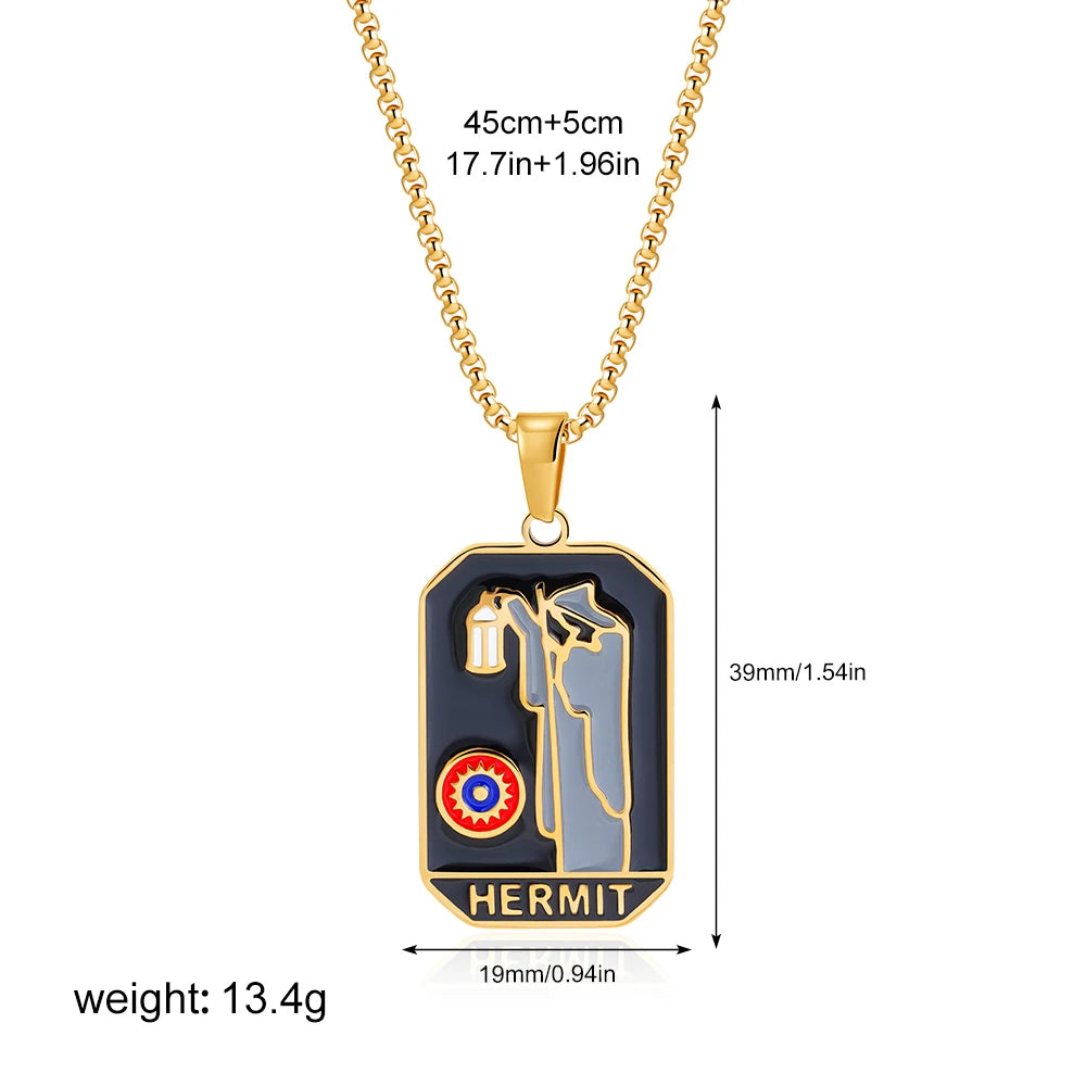 Enamel Tarot Cards Necklaces