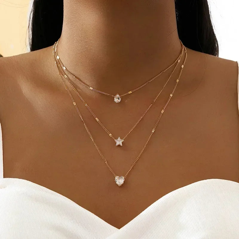 3 Layered Charm Necklace