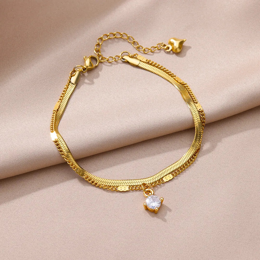 Snake Stone Chain Anklet
