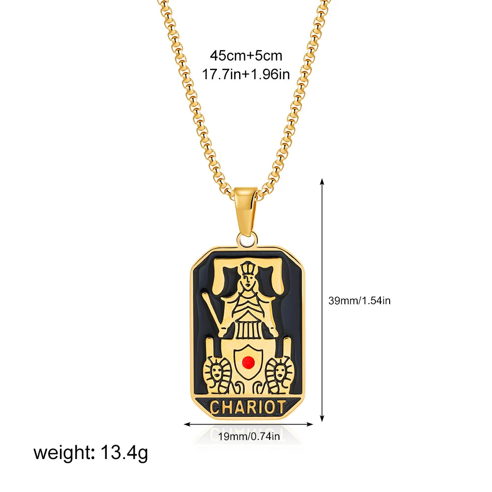 Enamel Tarot Cards Necklaces