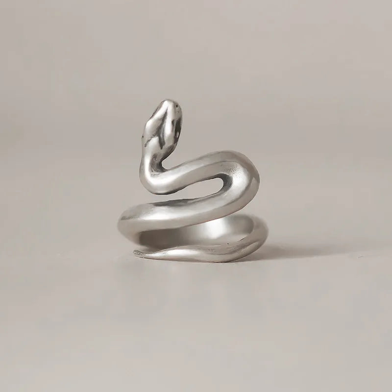 Silver Frosted Snake Ring