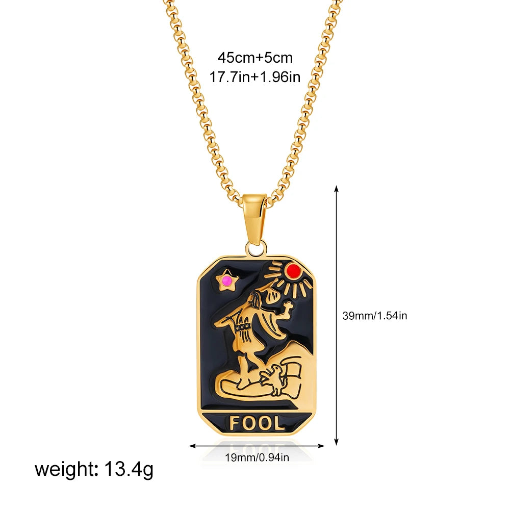 Enamel Tarot Cards Necklaces