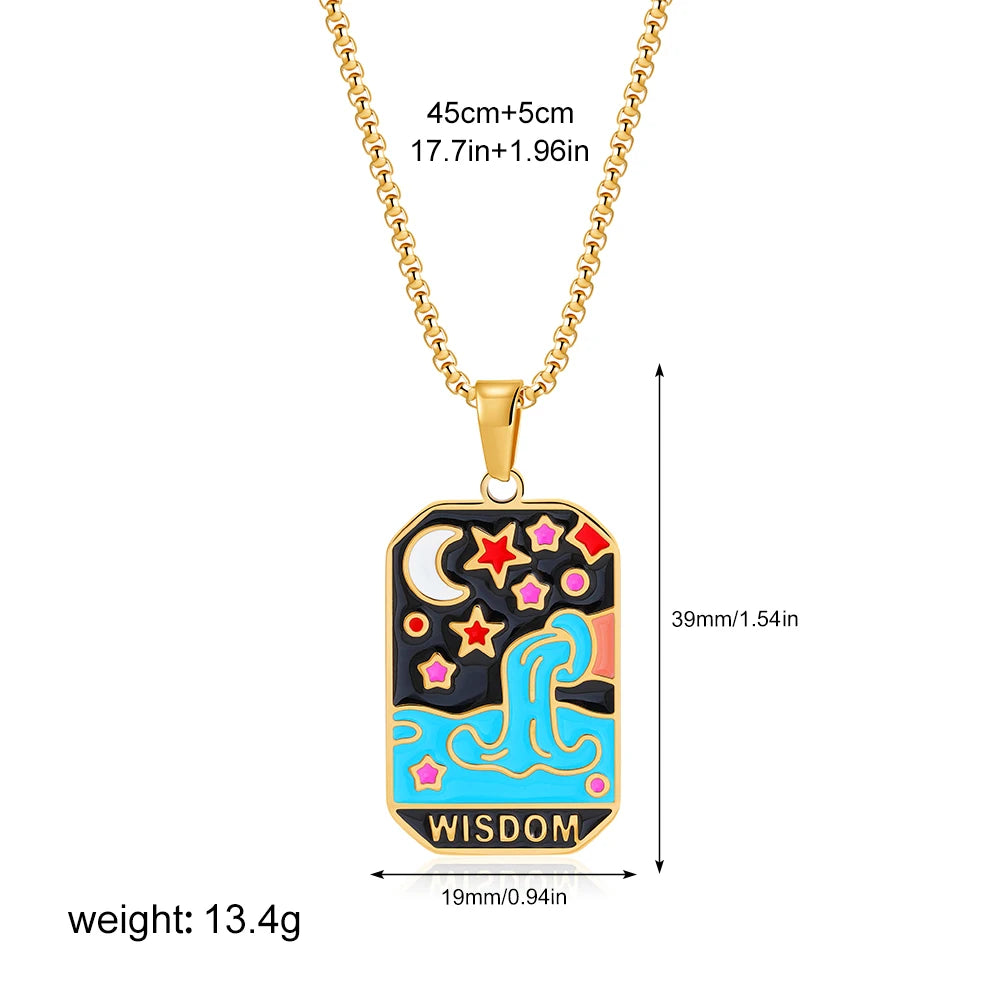 Enamel Tarot Cards Necklaces