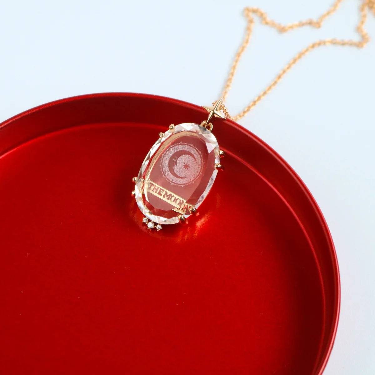 Crystal Tarot Card Pendant Necklace