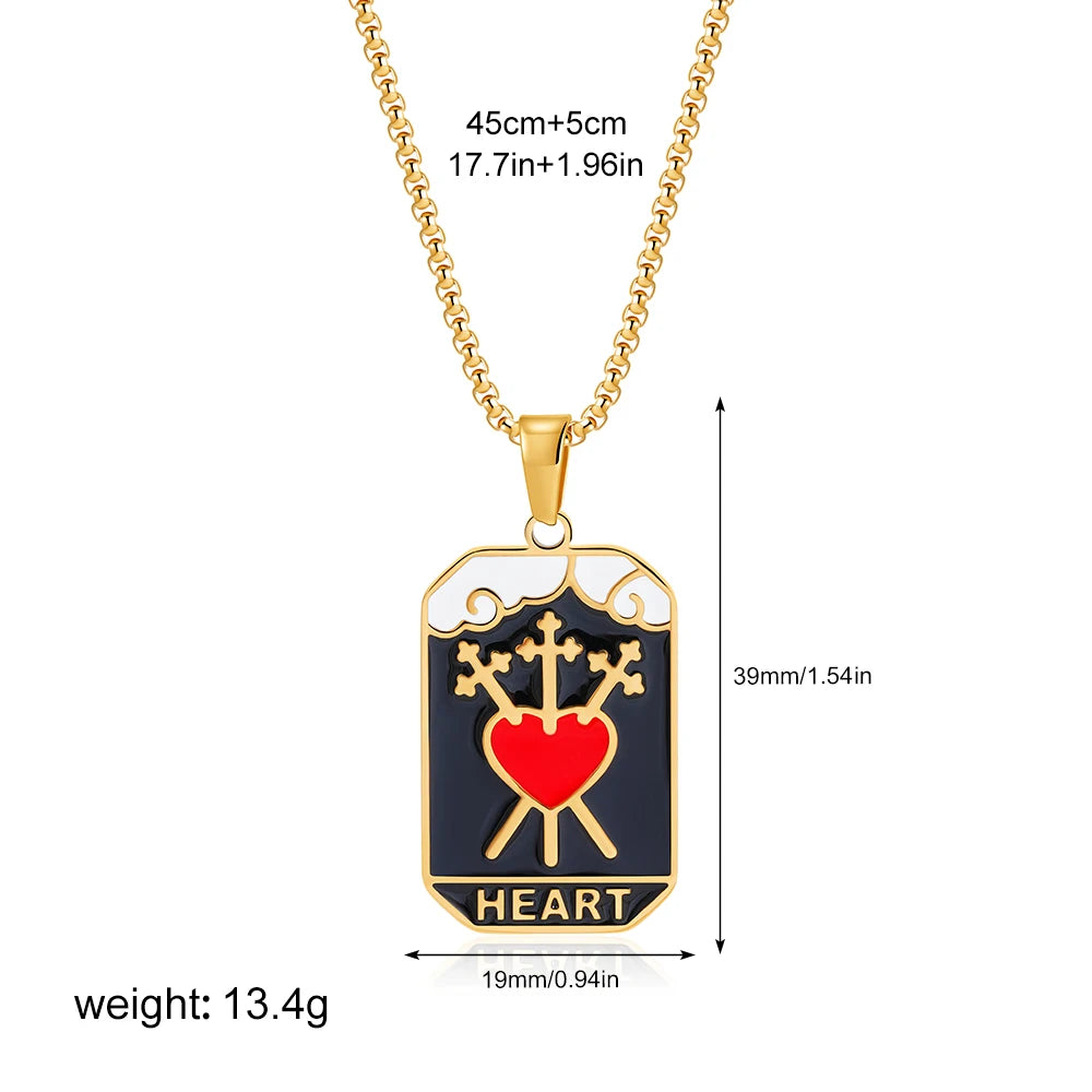 Enamel Tarot Cards Necklaces