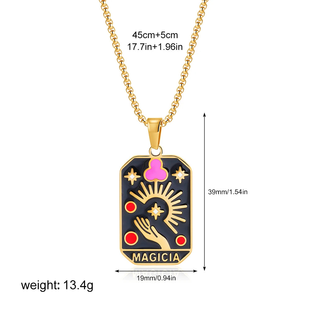 Enamel Tarot Cards Necklaces