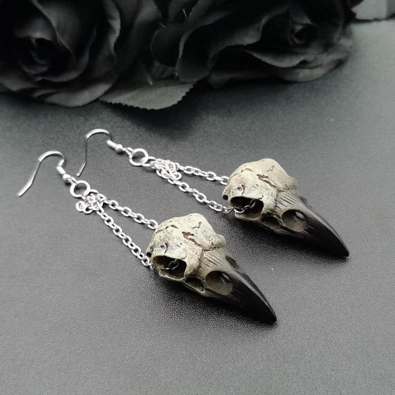 Raven Skull Earrings