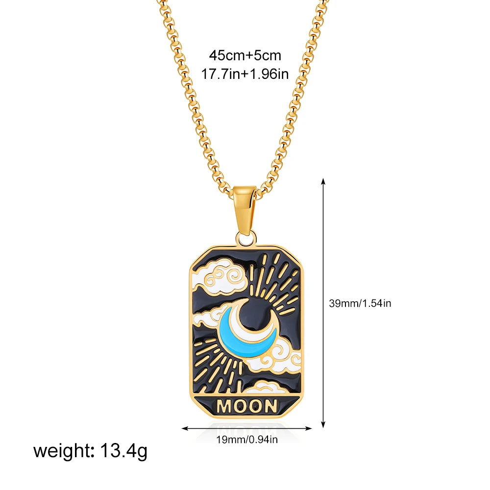Enamel Tarot Cards Necklaces