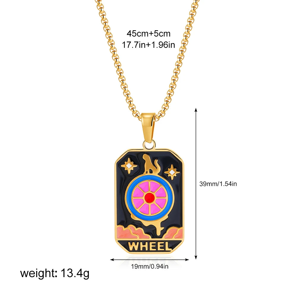 Enamel Tarot Cards Necklaces