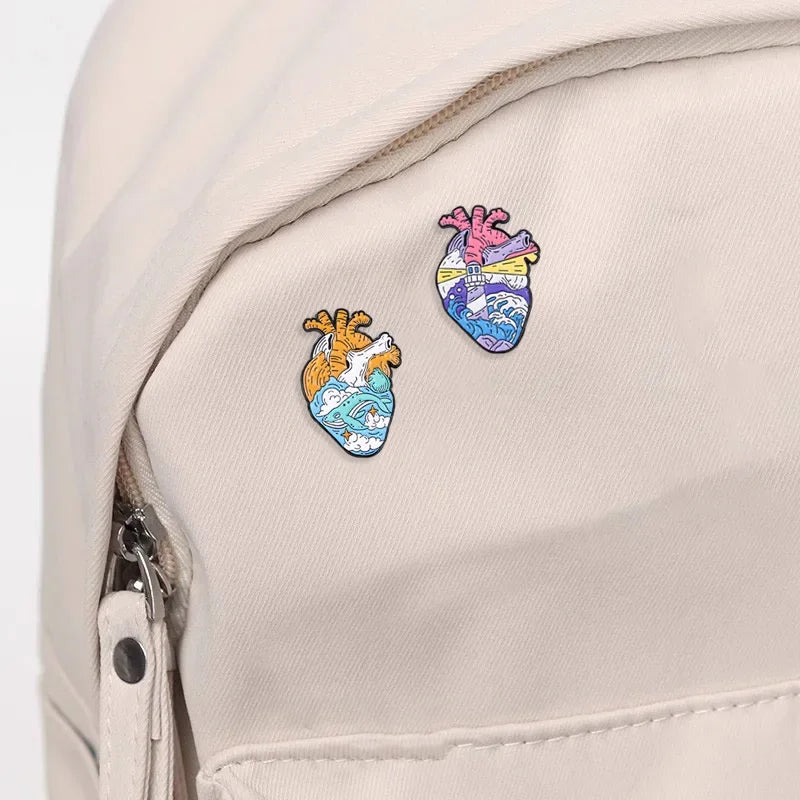 Painted Heart Pins