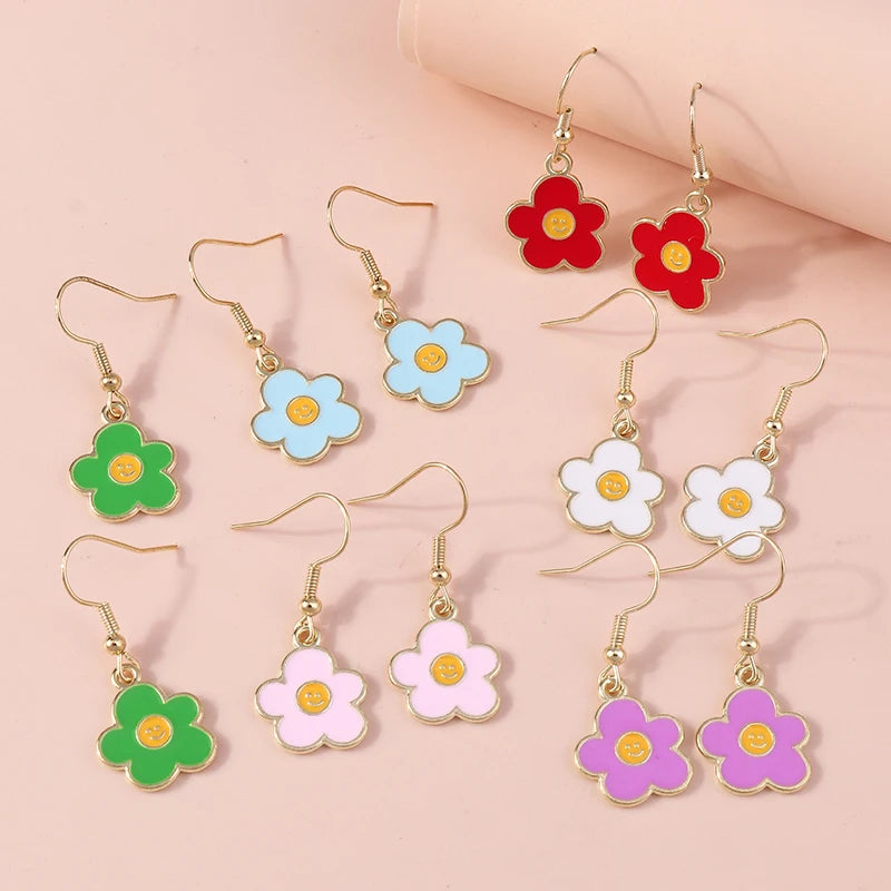 Enamel Flower Earrings