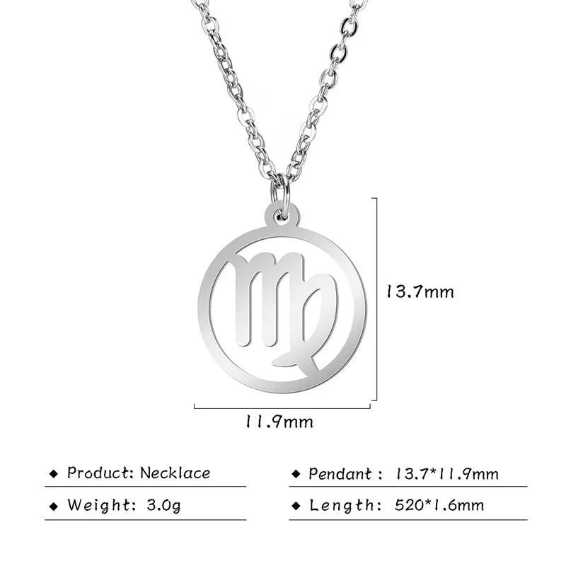 Hollow-Out Star Zodiac Necklace