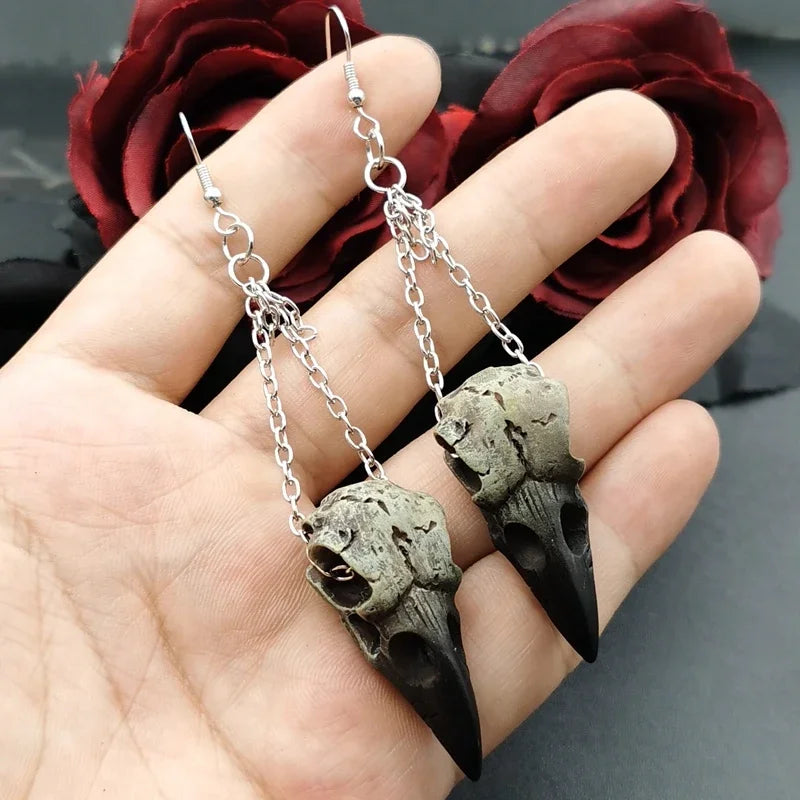 Raven Skull Earrings
