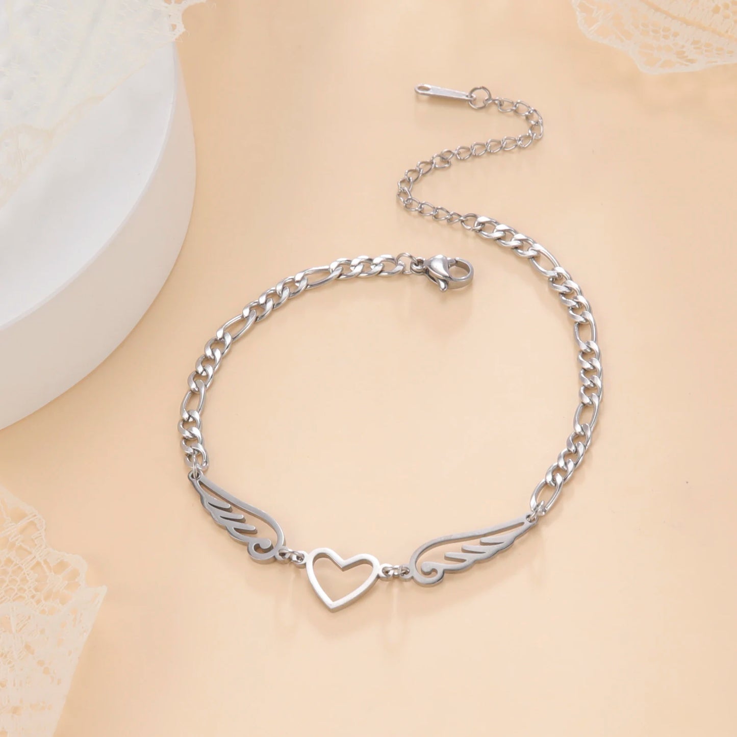 Heart & Wing Anklet