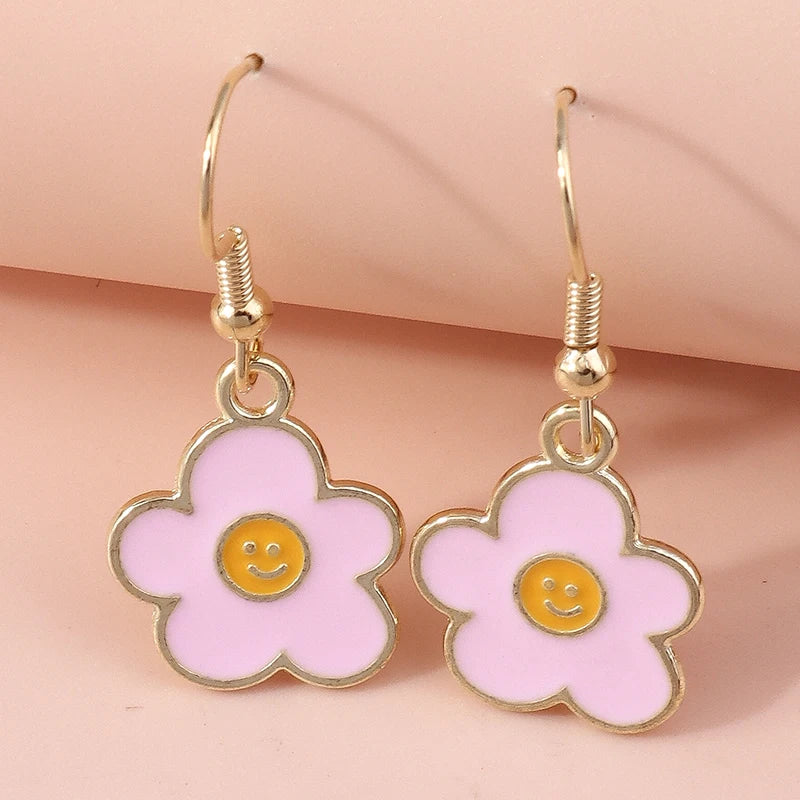 Enamel Flower Earrings