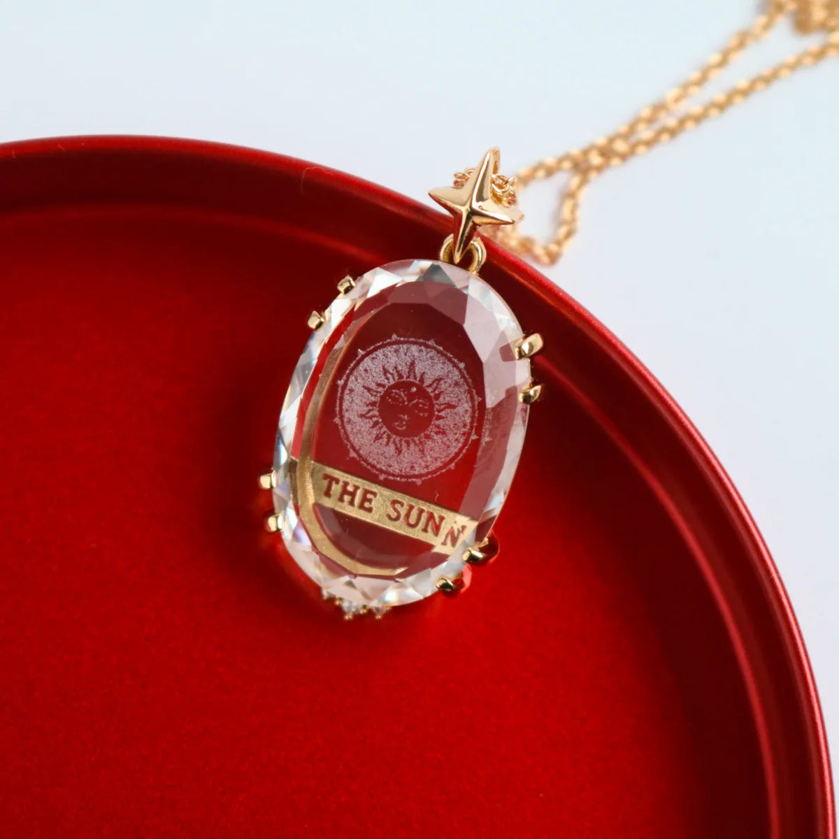 Crystal Tarot Card Pendant Necklace