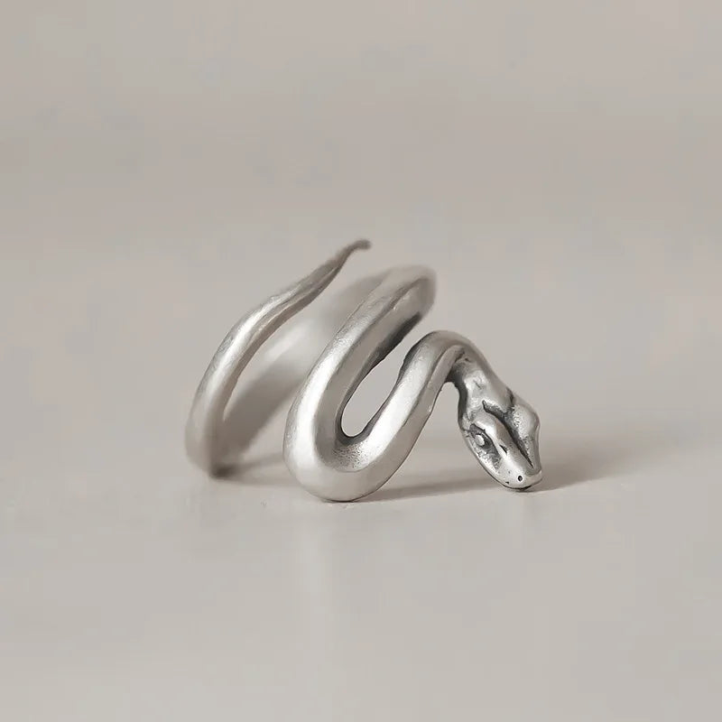 Silver Frosted Snake Ring
