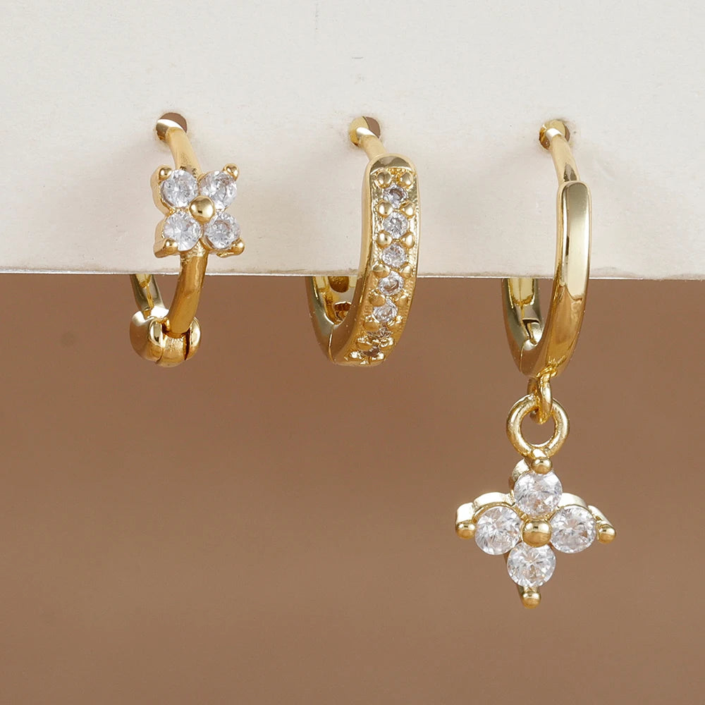 Flower Drop Earring Set