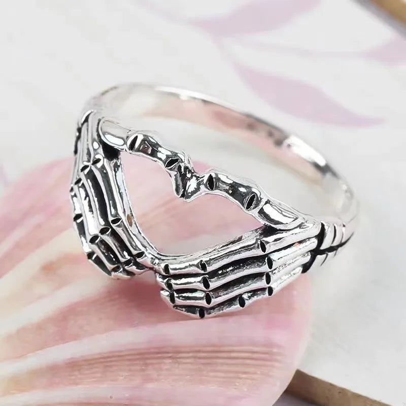 Skull Heart Ring