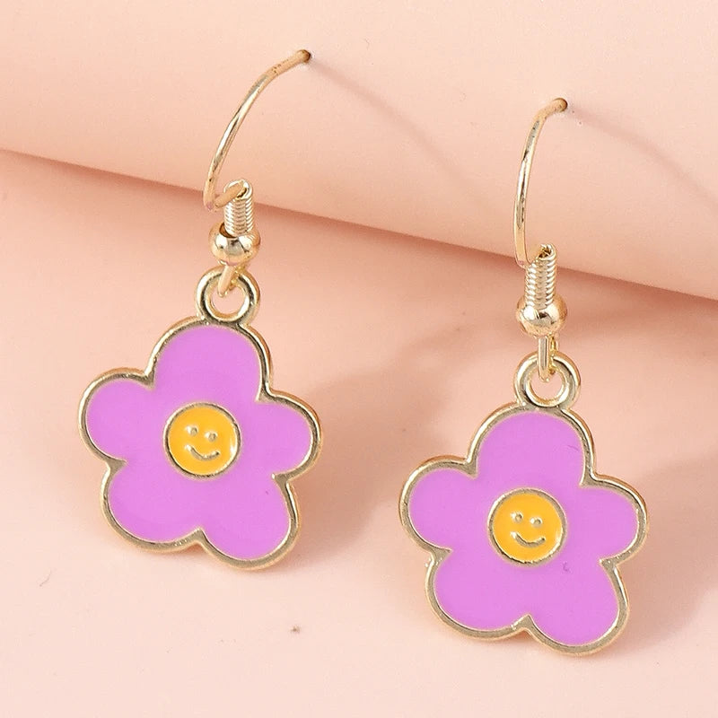 Enamel Flower Earrings