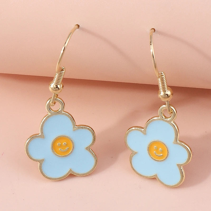 Enamel Flower Earrings