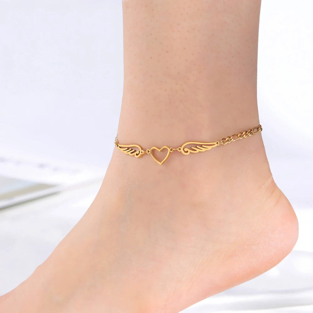 Heart & Wing Anklet