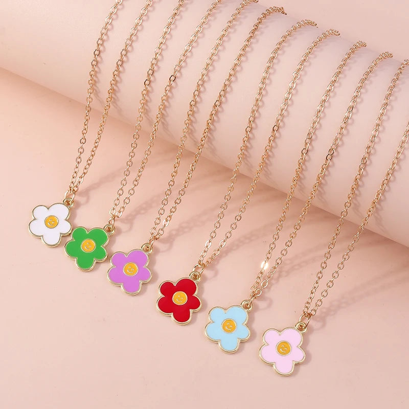 Enamel Flower Necklace