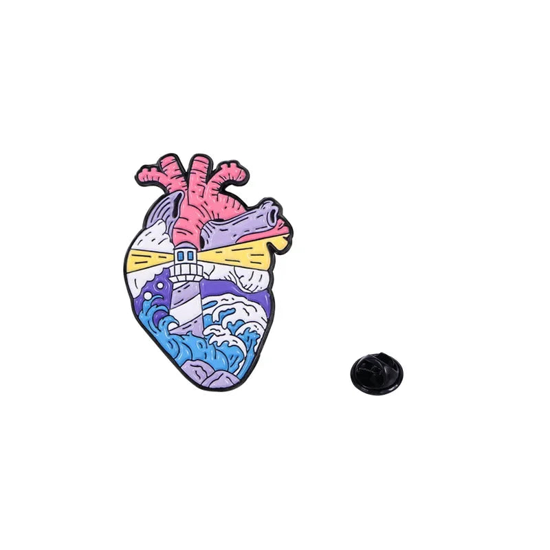 Painted Heart Pins