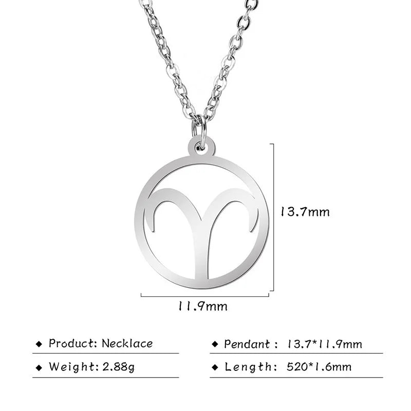 Hollow-Out Star Zodiac Necklace