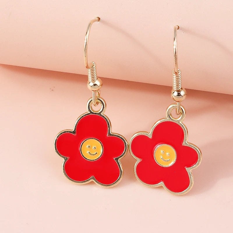 Enamel Flower Earrings