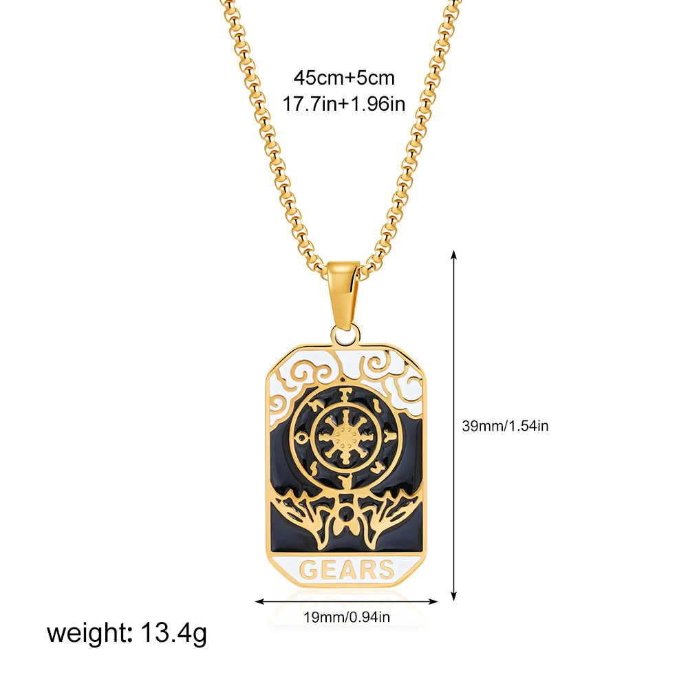 Enamel Tarot Cards Necklaces
