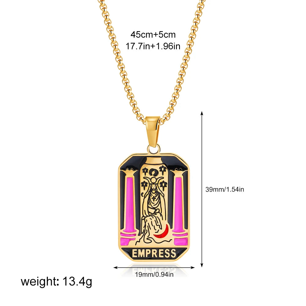 Enamel Tarot Cards Necklaces
