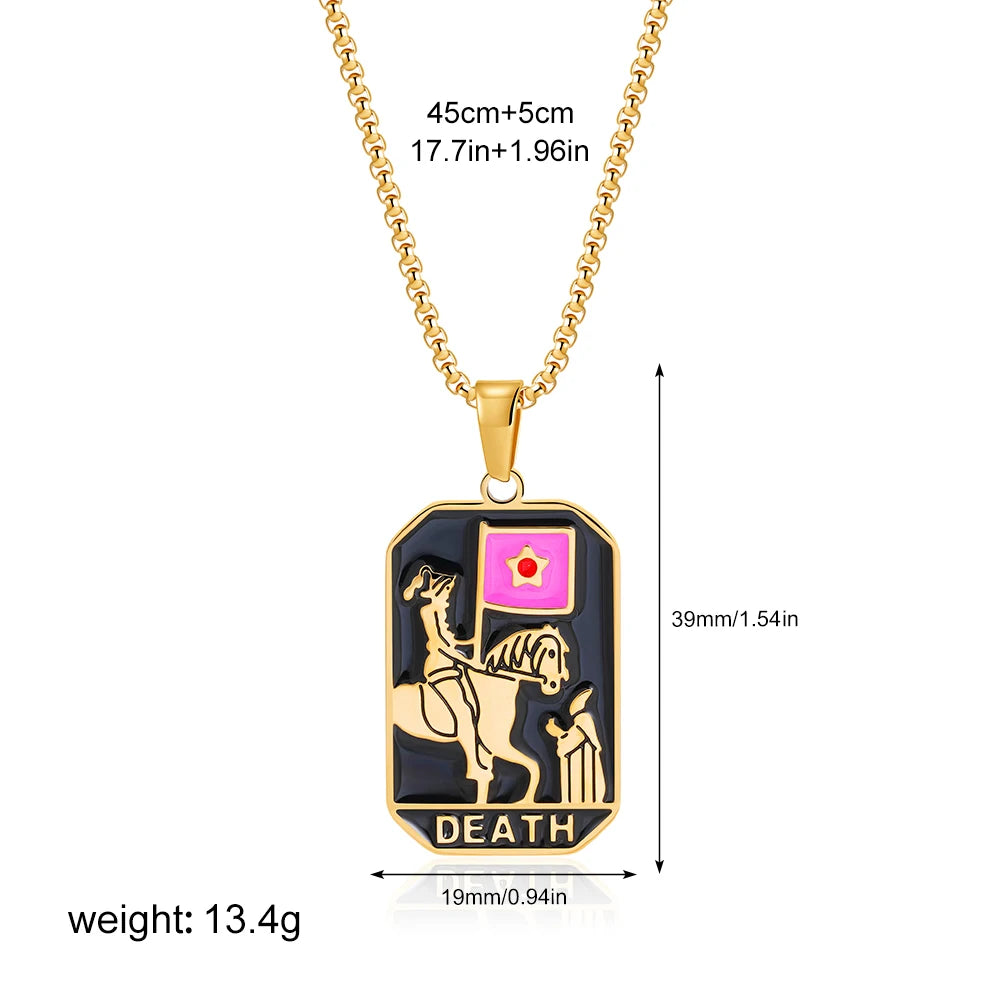 Enamel Tarot Cards Necklaces