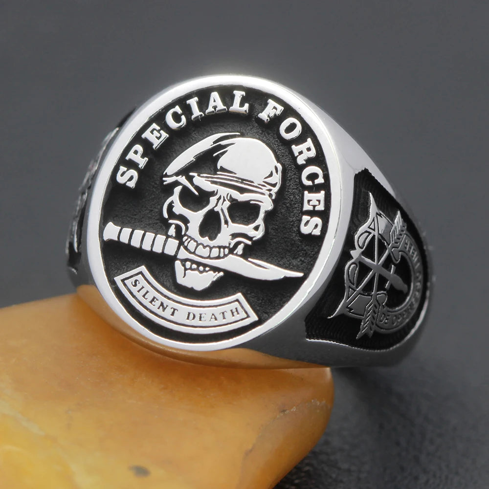 Army Special Forces Skull Ring
