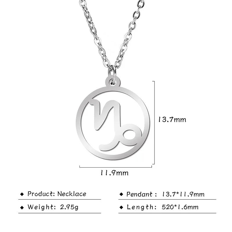 Hollow-Out Star Zodiac Necklace