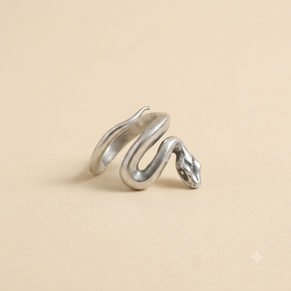 Silver Frosted Snake Ring