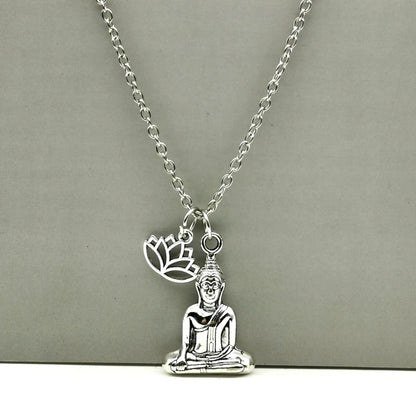 Buddha Lotus Charm Necklace