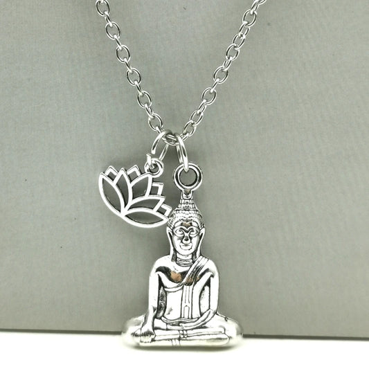 Buddha Lotus Charm Necklace