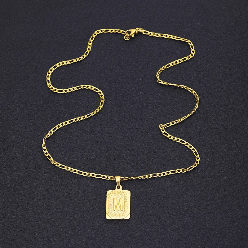 Initial Letter Pendant Necklace