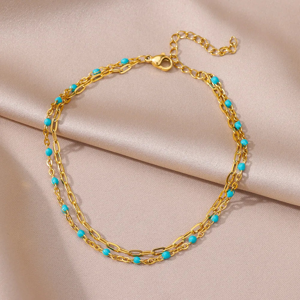 Teel Gem Anklet