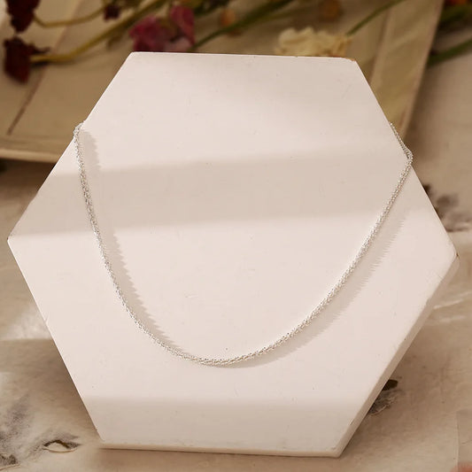 Silver Stone Chain Necklace