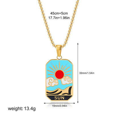 Enamel Tarot Cards Necklaces