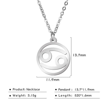 Hollow-Out Star Zodiac Necklace